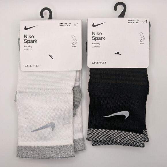 Nike Dri-Fit Spark Cushioned Ankle Running Socks - 2 pk - M(8-9.5) W(95-11) - Picture 1 of 9